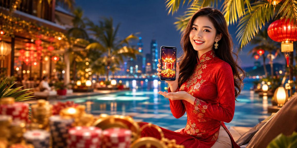 Mũi Né với áo dài minh họa nhịp đăng ký sau khi xem sự kiện thể thao